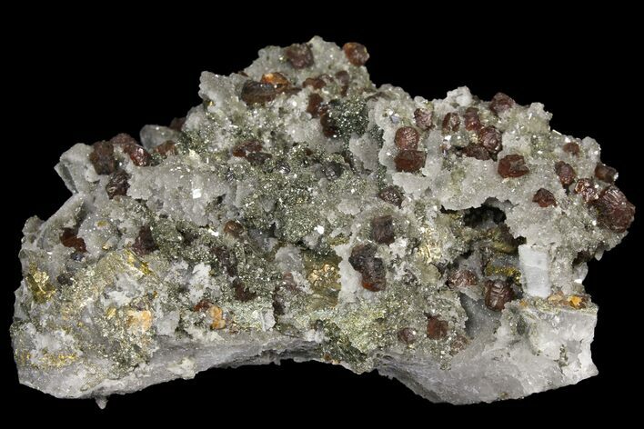 Sphalerite, Quartz, Marcasite & Barite - Oumjrane, Morocco #128073